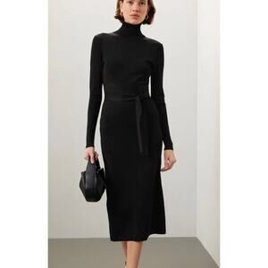Toccin x RTR Dress‎ Womens Medium Black Knit Sweater Racer Midi Cutout Back